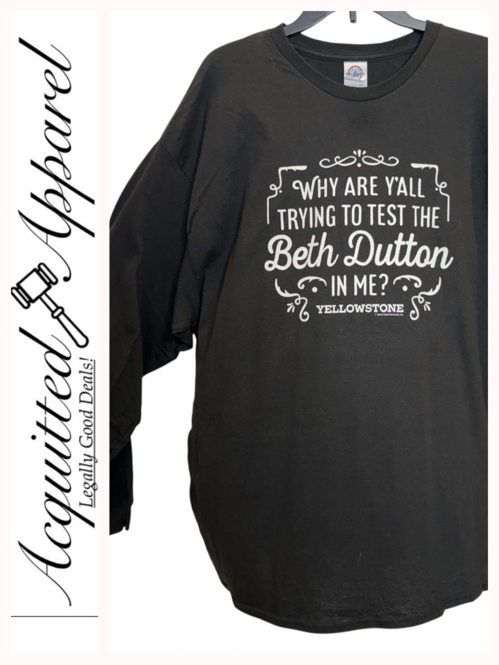 Yellowstone "Beth Dutton" Black Graphic Long Tee 2XL